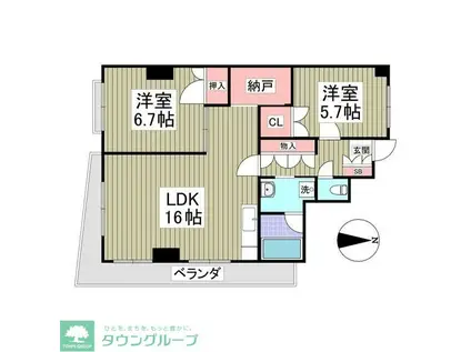 LA FELICE 旧レジデンス輝樹II(2LDK/5階)の間取り写真