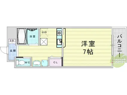 エナブル塚本(1K/6階)の間取り写真