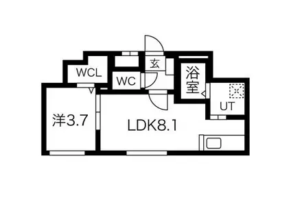 GRANPORTA(1LDK/4階)の間取り写真
