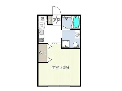 HARMONY FLATS不動前(ワンルーム/3階)の間取り写真