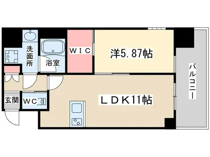 ラドゥセール天満(1LDK/3階)の間取り写真