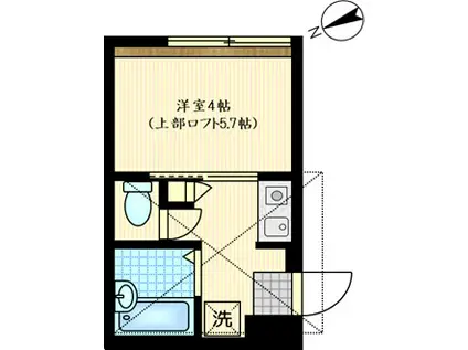 ランブラス(1K/1階)の間取り写真