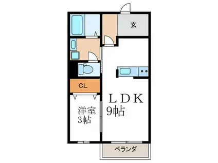 クワトロセゾン(1LDK/2階)の間取り写真