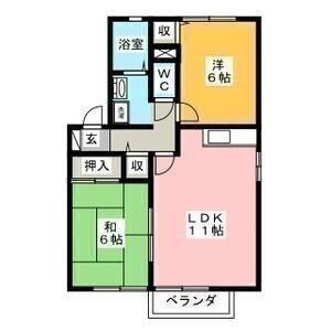 クレールYOU(2LDK/2階)の間取り写真
