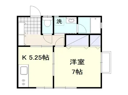 ハイツルーエII(1K/2階)の間取り写真
