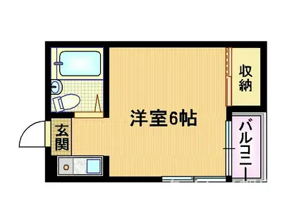 コレクション城北I(ワンルーム/4階)の間取り写真