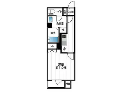 イアース新宿中井(1K/3階)の間取り写真