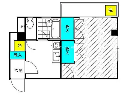 プレミールエバラ(1K/1階)の間取り写真