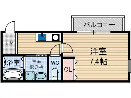 ロイヤルワン中穂茨木(1K/2階)の間取り写真