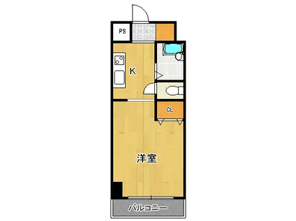 K-2西小倉(ワンルーム/6階)の間取り写真