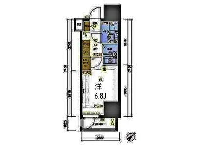 リヴシティ横浜東ベイサイド(1K/9階)の間取り写真