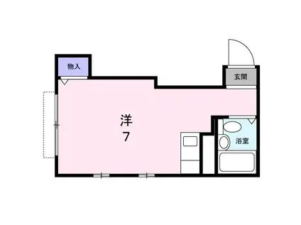 プリムローズK(ワンルーム/2階)の間取り写真