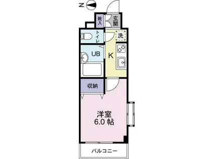 エクセレントフラッツ品川(1K/3階)の間取り写真