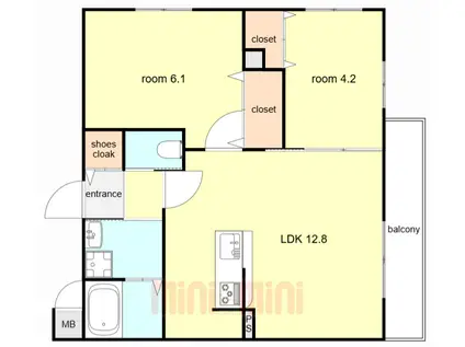 ワコーレヴィータ垂水坂上1丁目(1SLDK/1階)の間取り写真