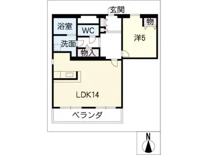 セカンドステージ平針(1LDK/3階)の間取り写真