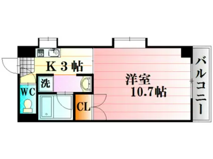 トレゾール東原(1K/1階)の間取り写真