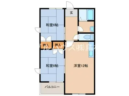 エクセレント(2LDK/1階)の間取り写真