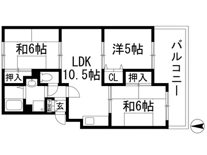 グリーンパレス(3LDK/2階)の間取り写真