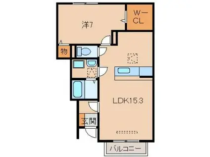 JR和歌山線 田井ノ瀬駅 徒歩18分 2階建 築19年(1LDK/1階)の間取り写真