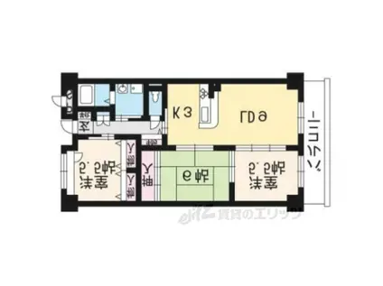 オリュザ西大手(3LDK/5階)の間取り写真