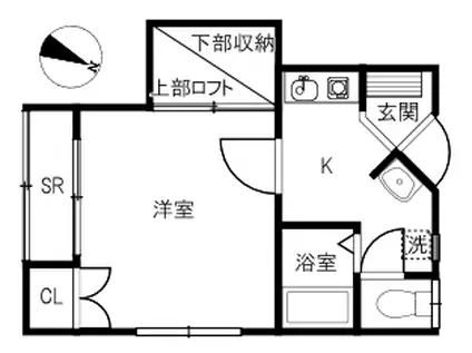 DORMITORY BELLI(1K/1階)の間取り写真