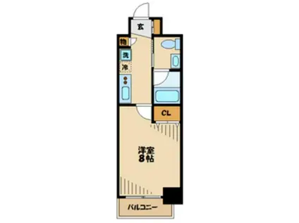 プライムアーバン新百合ヶ丘(1K/8階)の間取り写真