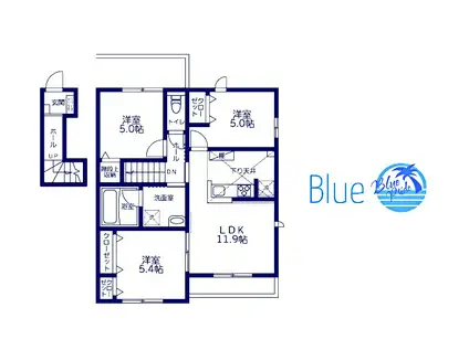 アリエッタA(3LDK/2階)の間取り写真