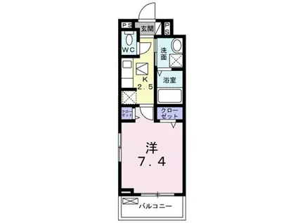 ヴェゼル(1K/1階)の間取り写真