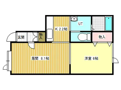 アッシュビラ(1LDK/1階)の間取り写真