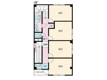 TCRE文京白山(ワンルーム/4階)の間取り写真