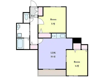 ハイムカンパーナ(2LDK/2階)の間取り写真