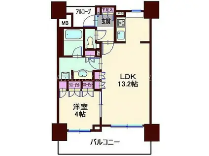 ドレッセ戸越公園プレヴィ(1LDK/5階)の間取り写真
