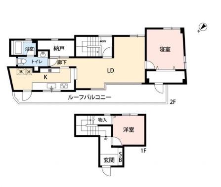イーストヒルズ(2SLDK/1階)の間取り写真