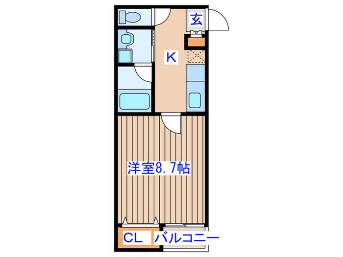 アスコット小田原(1K/2階)の間取り写真