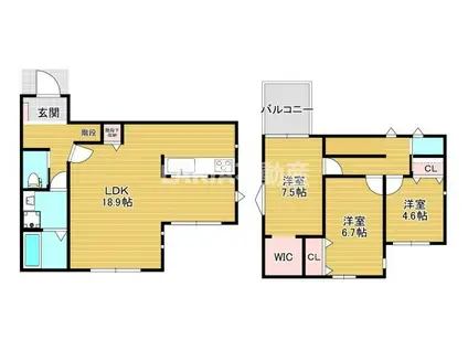 桑津戸建(3LDK/1階)の間取り写真