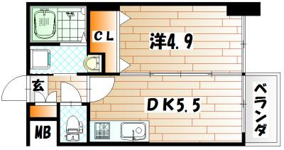 NO.63 オリエントキャピタルタワー(1DK/7階)の間取り写真