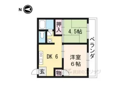 メゾン嵯峨の道(2DK/3階)の間取り写真