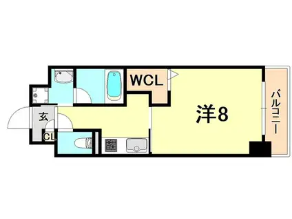 フェリーチェヴィータ(1K/2階)の間取り写真