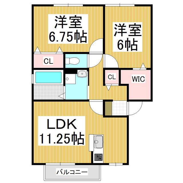LUPINA GARDEN(2LDK/1階)の間取り写真