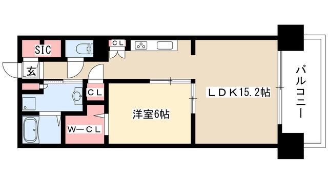 アデグランツ藤が丘(1LDK/4階)の間取り写真