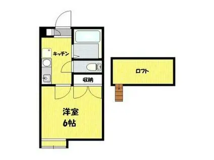 戸崎ハイツ B(1K/2階)の間取り写真