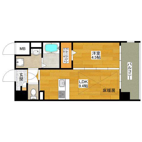 第22関根マンション(1LDK/5階)の間取り写真