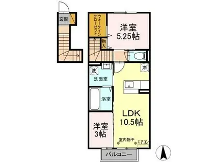 らら・ベイVI(2LDK/2階)の間取り写真