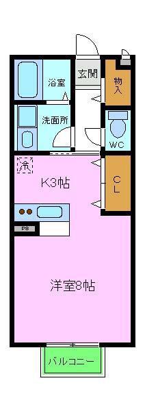 COMFORT紘(ワンルーム/2階)の間取り写真