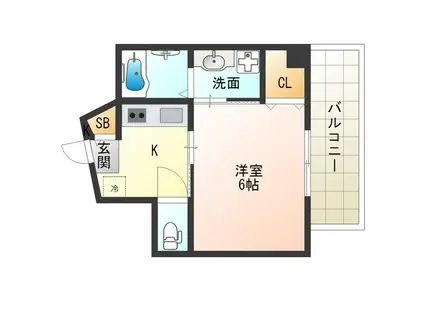 ルーチェ新福島(1K/2階)の間取り写真