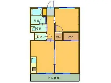 サニーコート(2DK/4階)の間取り写真