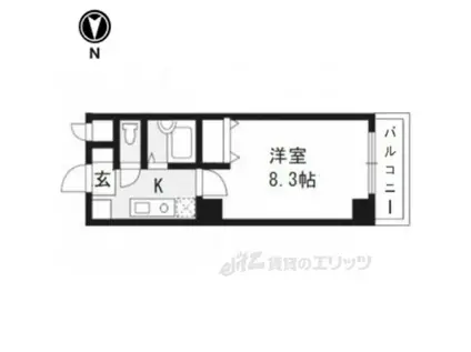 GLORIOUS KYOTO(1K/3階)の間取り写真