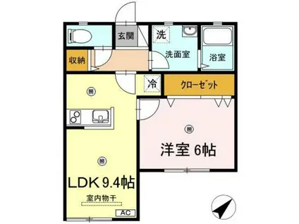 SDハイツ(1LDK/1階)の間取り写真