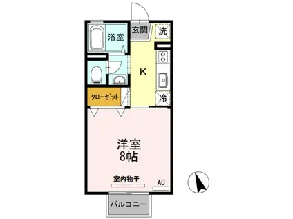 メゾンエトワール(1K/2階)の間取り写真