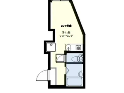 プライムテラス読売ランド(ワンルーム/1階)の間取り写真